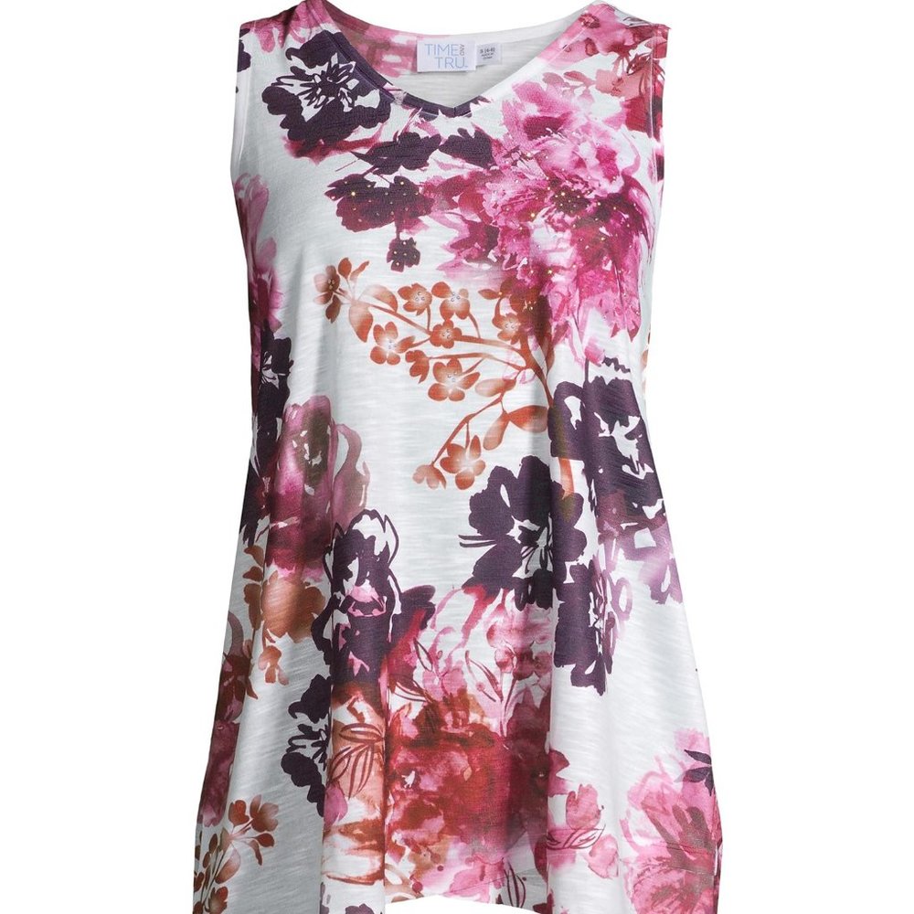 Time and Tru Women's Sleeveless Sublimation T-Shir